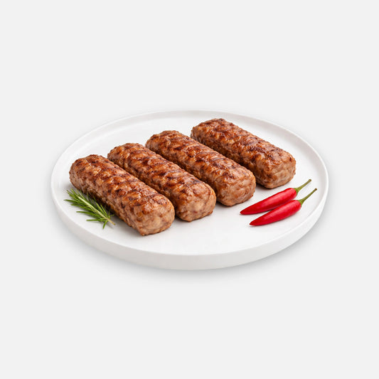 Колбаски румынские из смеси говядины, баранины и свинины, готовый фарш для жарки