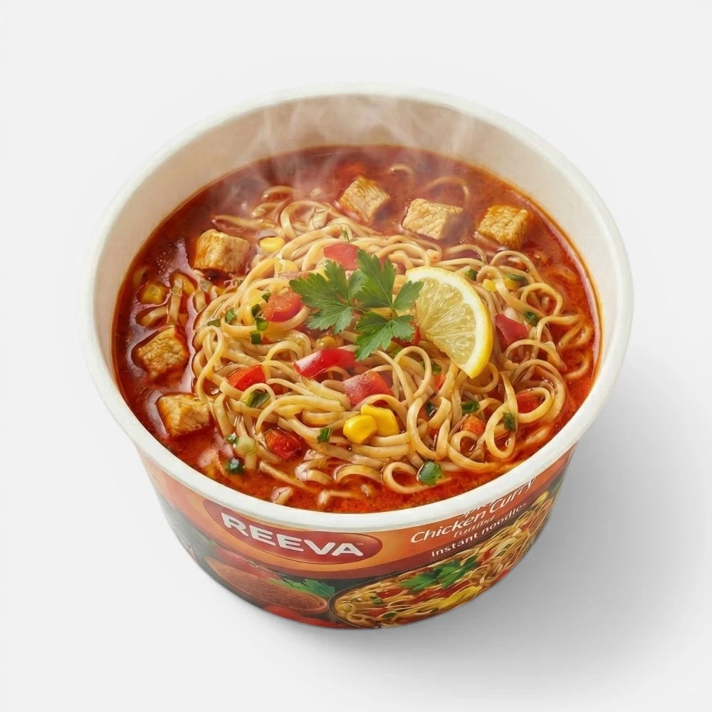 Лапша быстрого приготовления со вкусом курицы и карри Reeva, 75 г