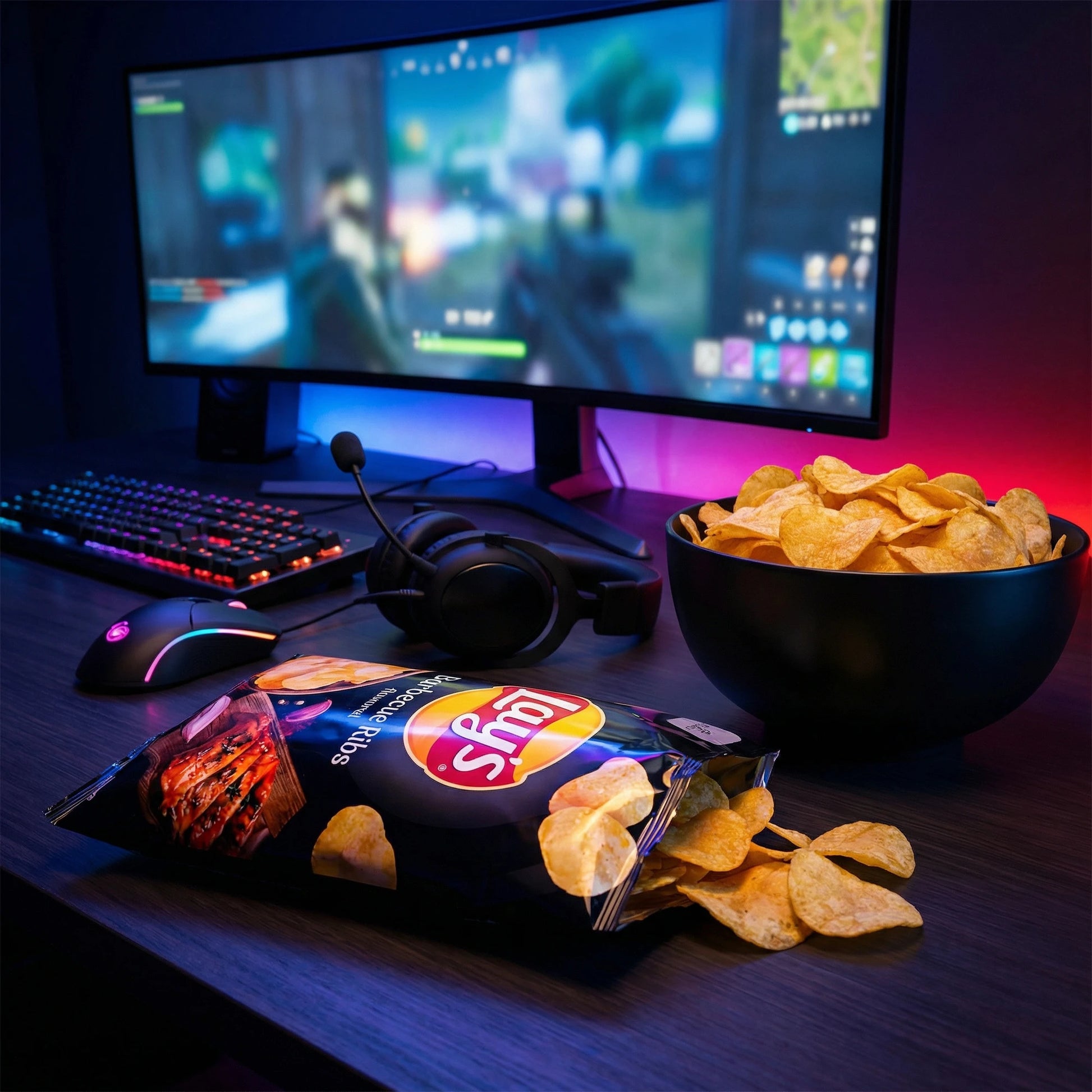 Чипсы Lay's, ребрышки барбекю