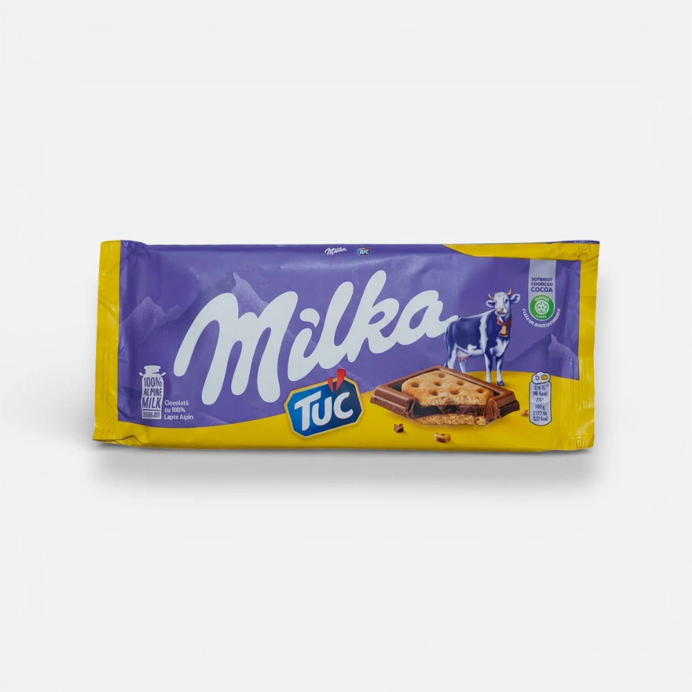 Шоколад молочный Milka с печеньем Tuc