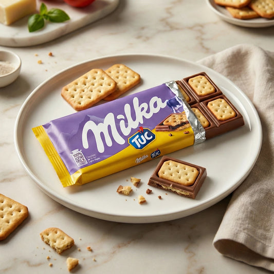 Шоколад молочный Milka с печеньем Tuc