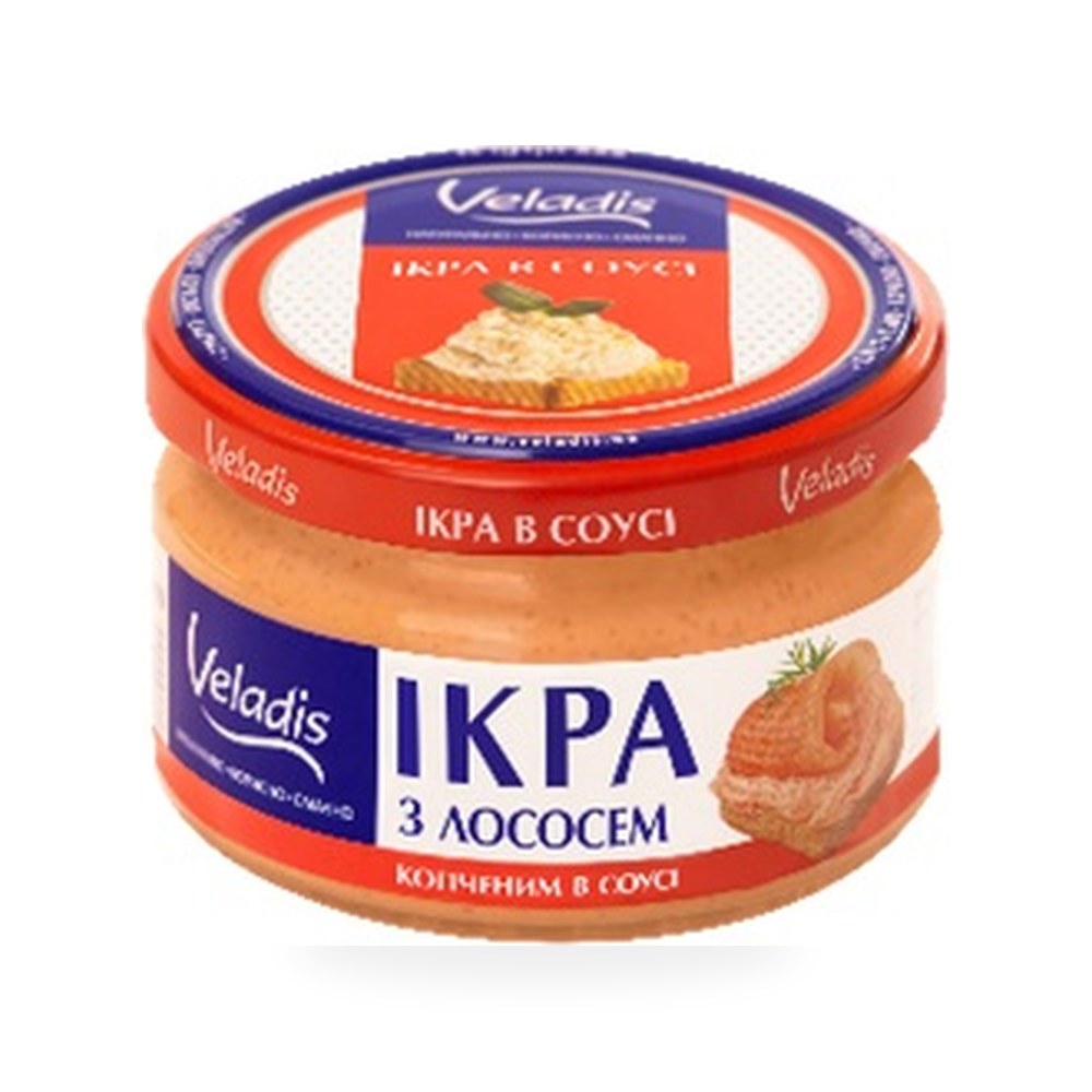 Икра мойвы с копчёным лососем в упаковке