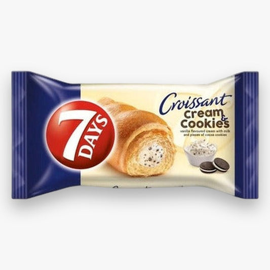 Круассан с начинкой ваниль и кусочками печенья 7Days Cream & Cookies, 92 г