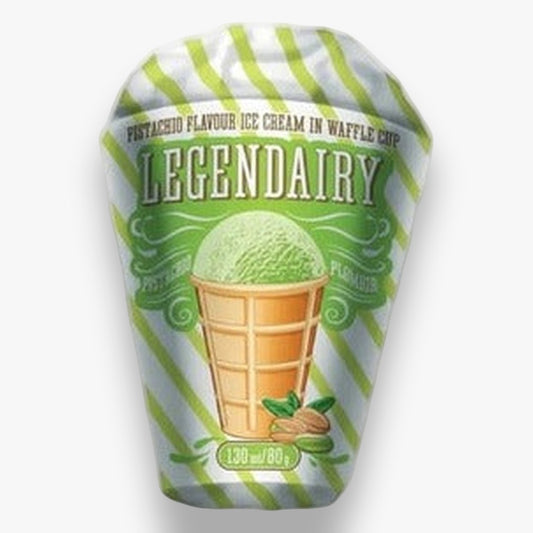 Legendary Pistachio Ice Cream, in a waffle cone
