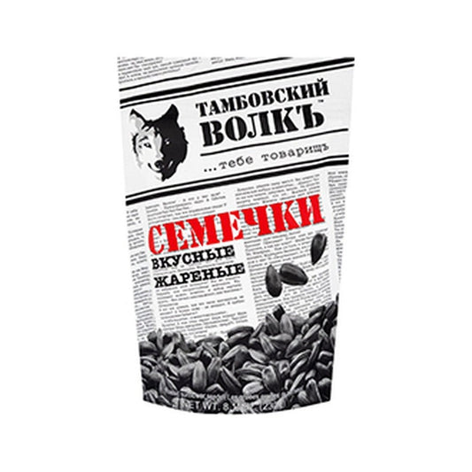 Семечки подсолнечника чёрные жареные без соли Тамбовский волк